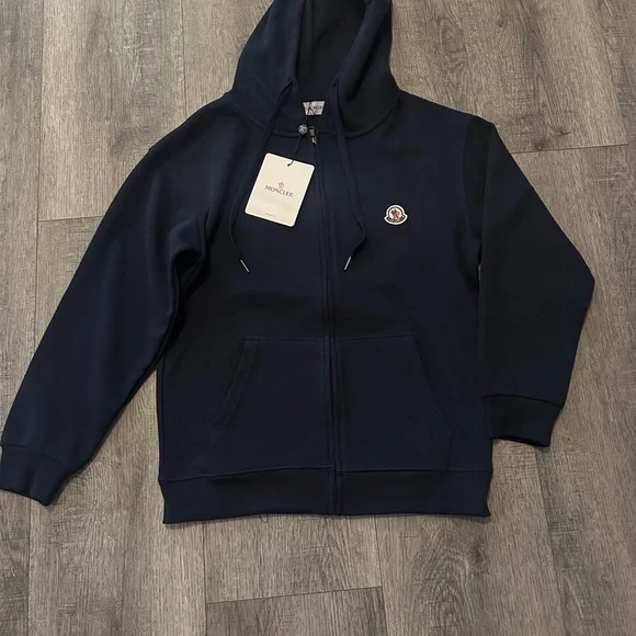 Moncler Kids Dark Blue Zip-Up Hoodie